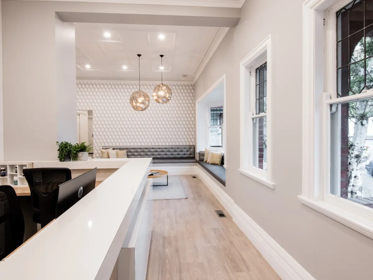 TMHG reception and client waiting area